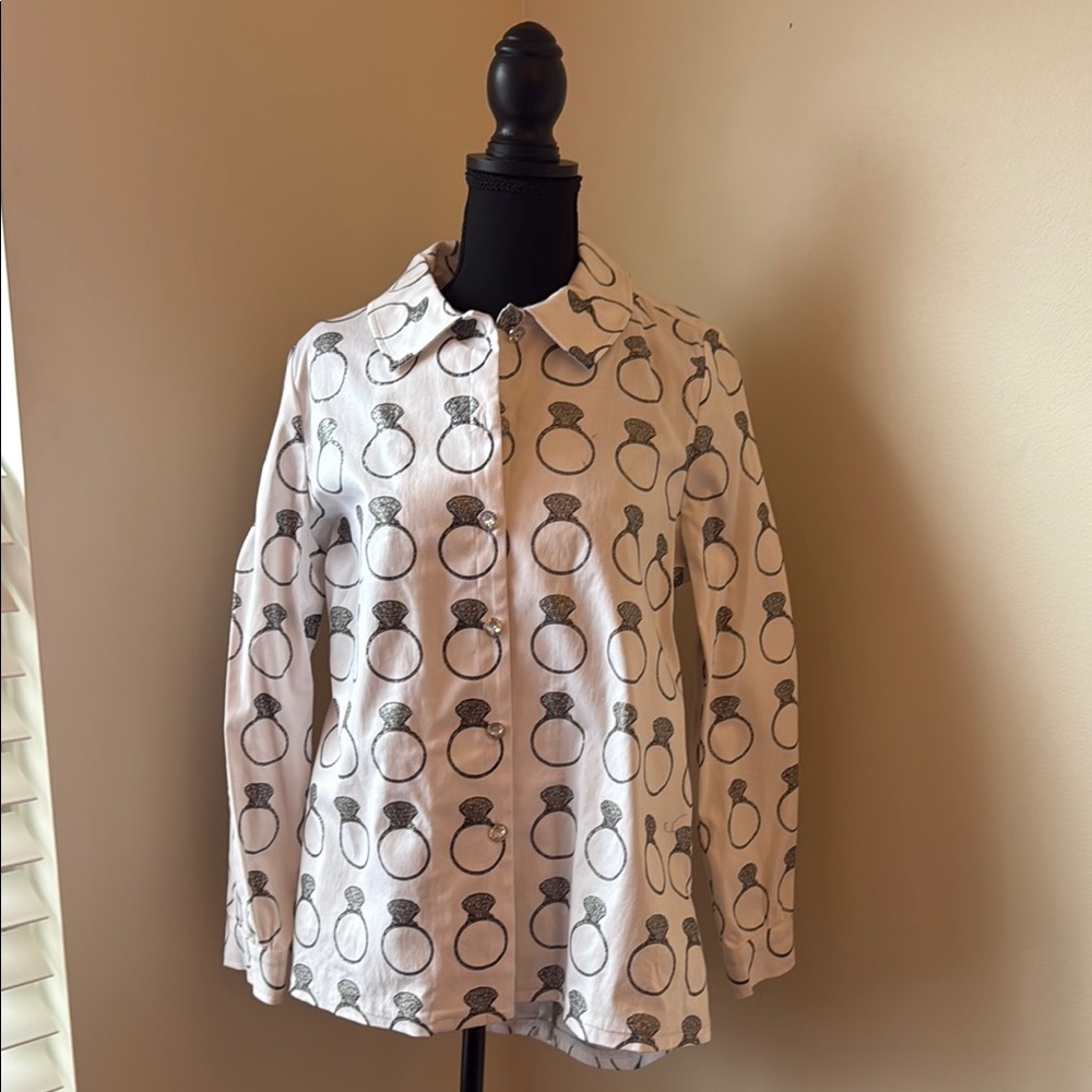 Stylish White and Gray Women's Top